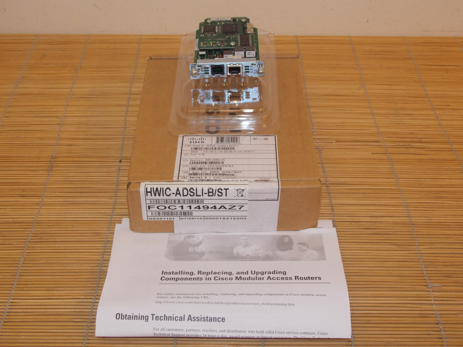 NEW Cisco HWIC-ADSLI-B/ST ADSL over ISDN and ISDN BRI port card card NEW OPEN 