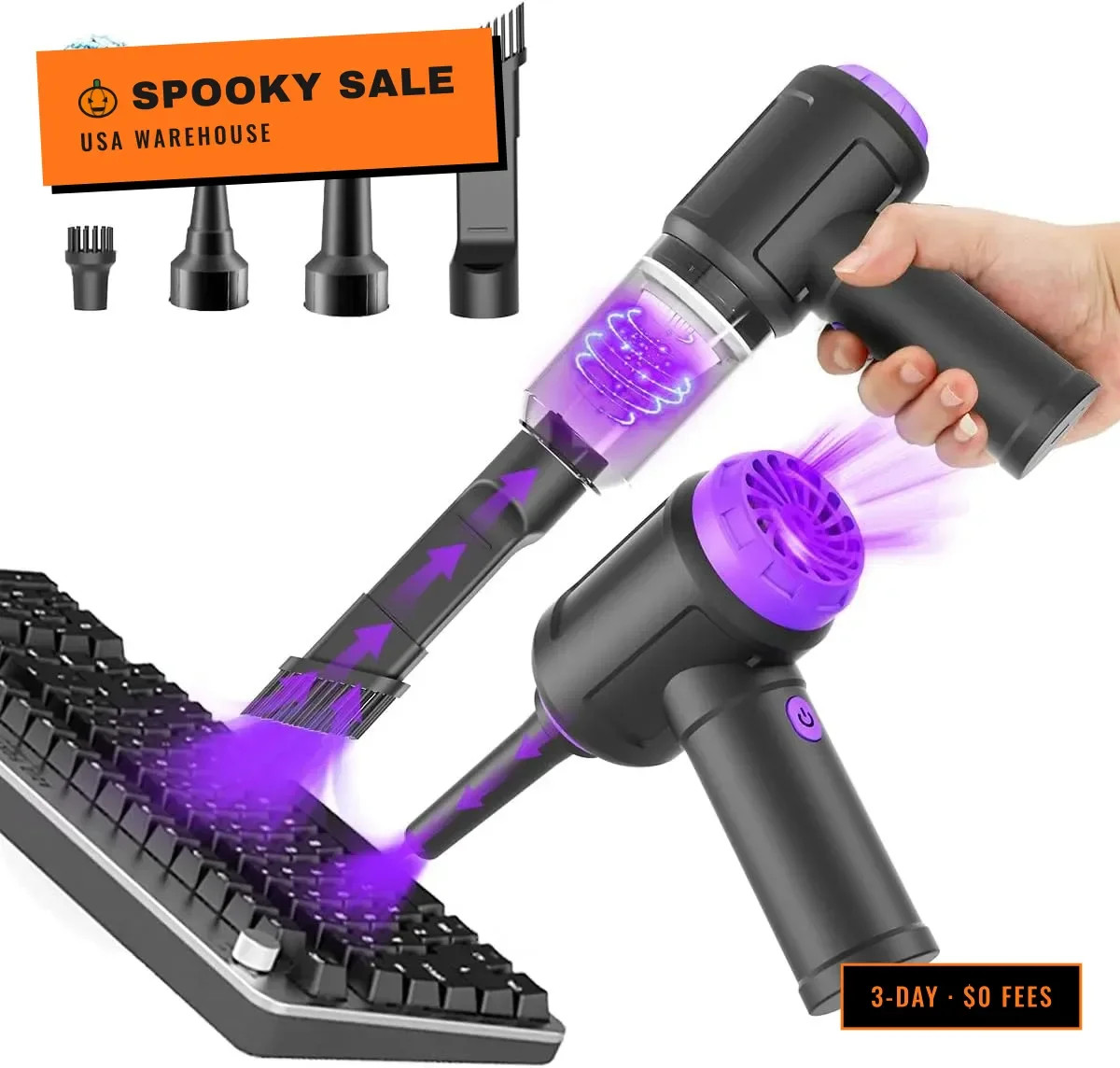 14500 Pa Computer Vacuum Cleaner Mini & 110000RPM Compressed Air Duster for Keyb