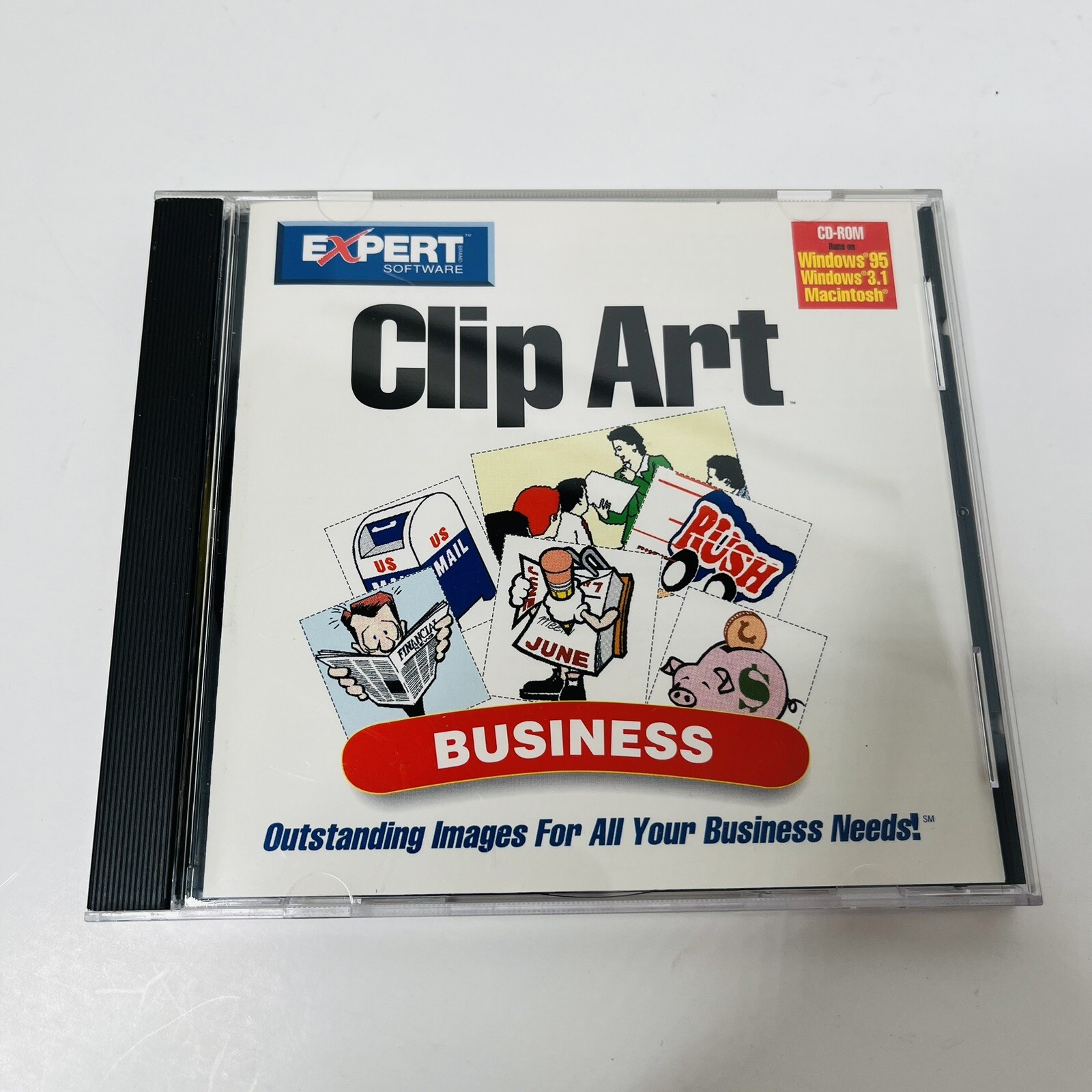 Expert Clip Art Business PC Software Cd-ROM Windows Macintosh Mac 1996 Vtg