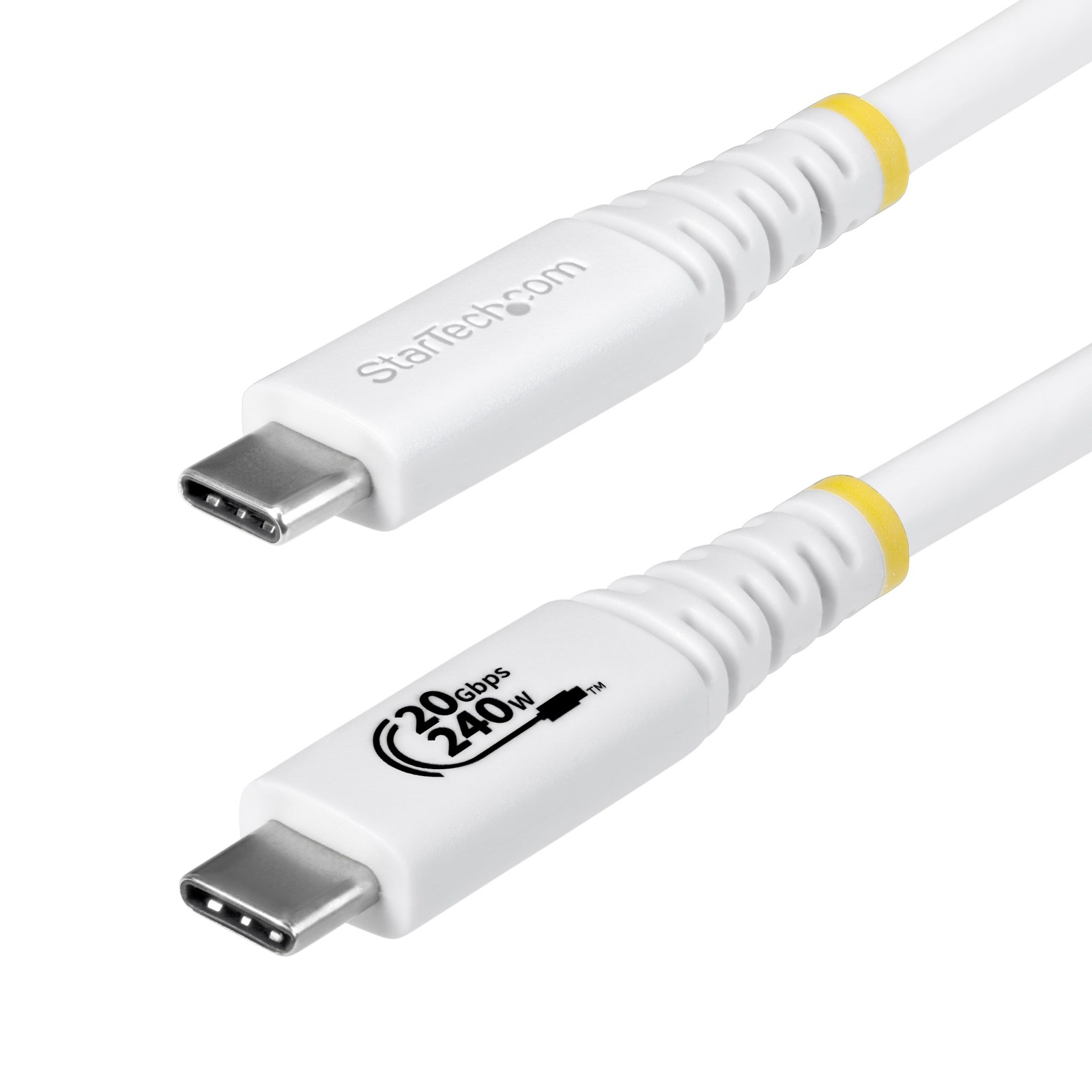 StarTech CC6FT20GUSB4TPW 6ft USB4 Cable 20Gbps 240W PD White