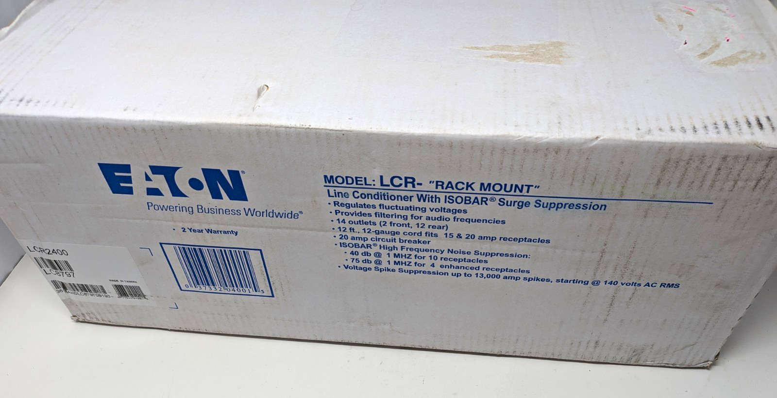 Eaton Tripp Lite LCR2400 2400W Rack Mount Power Line Conditioner AVR New in Box