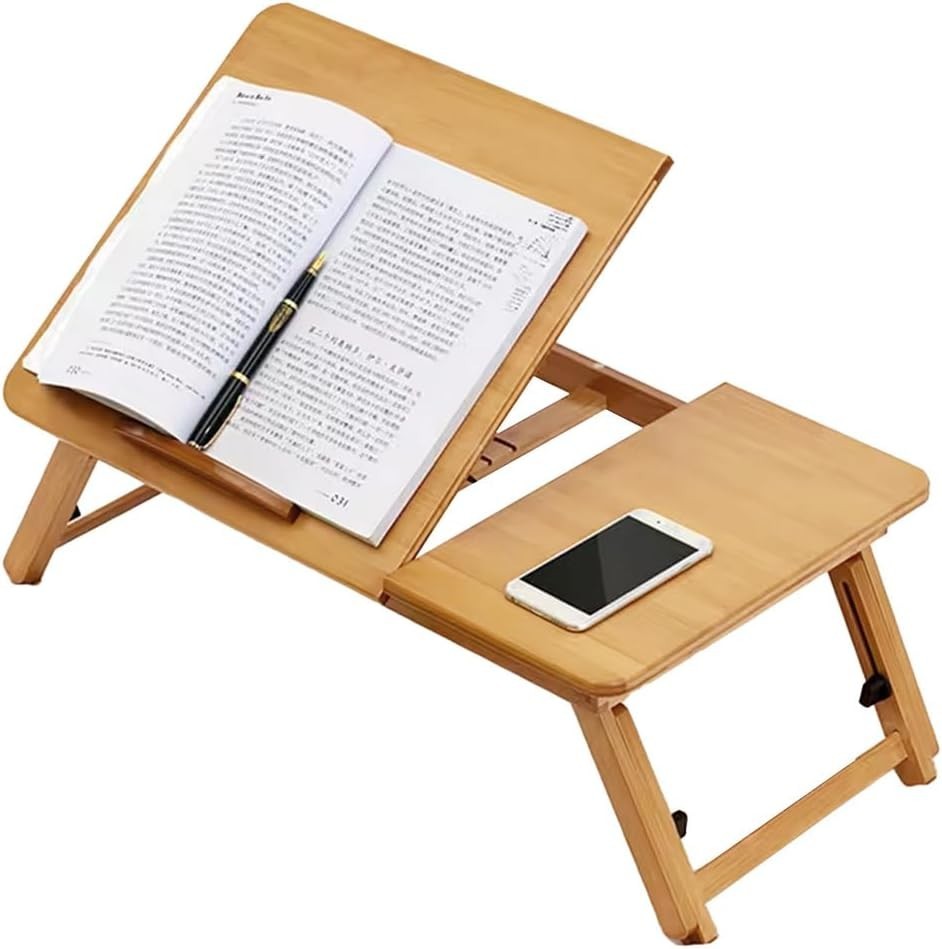 Foldable Laptop Desk with Adjustable Angle Height Portable Bed Table for Home
