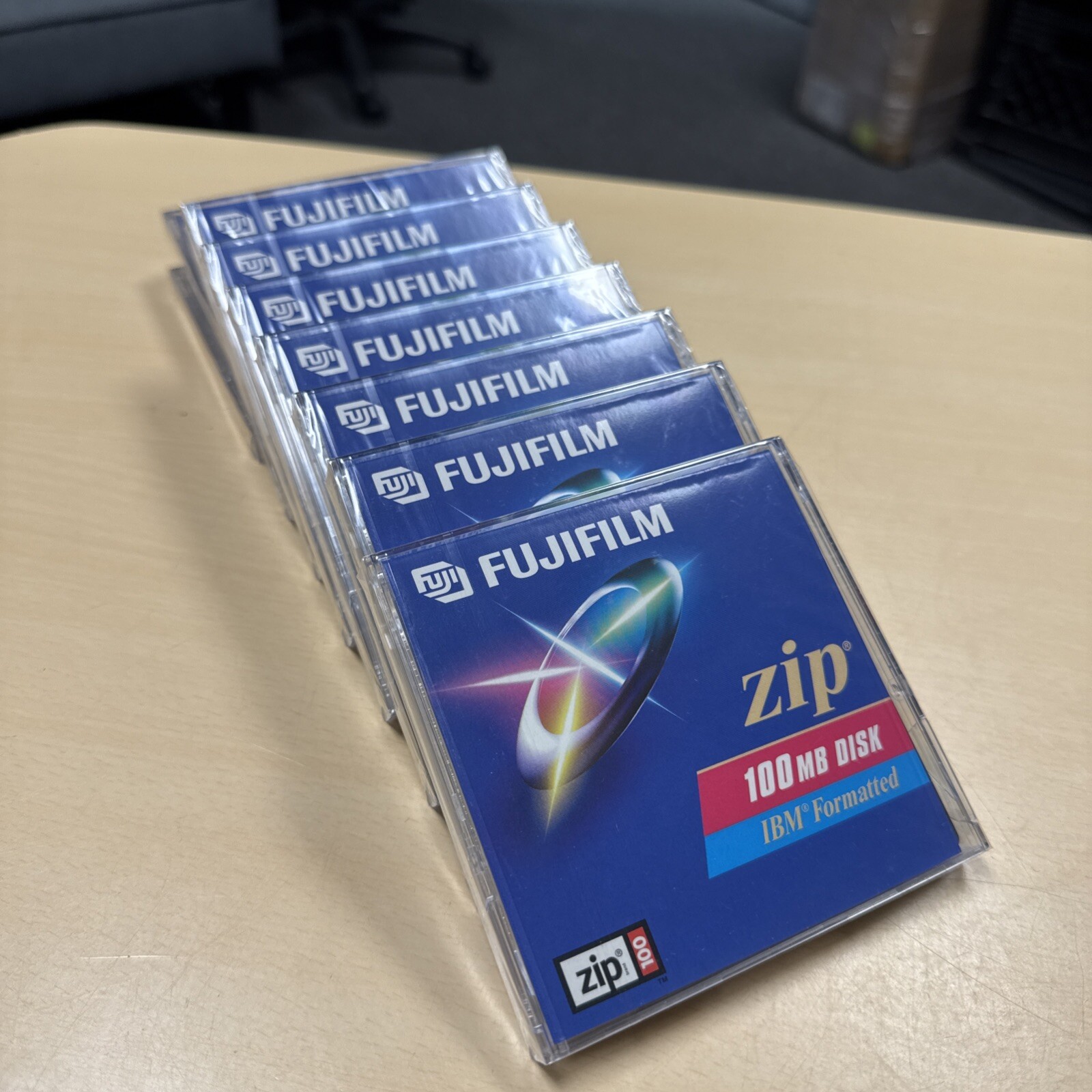 LOT OF 9 FUJIFILM ZIP IBM FORMATTED 100 MB DISK NEW SEALED