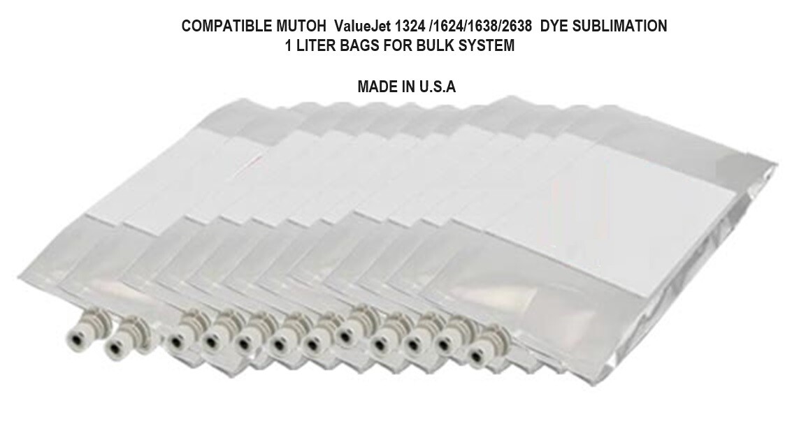 COMPATIBLE DYE SUBLIMATION INK MUTOH VALUEJET 1324 /1624/1638/2638 1,000ML BAG