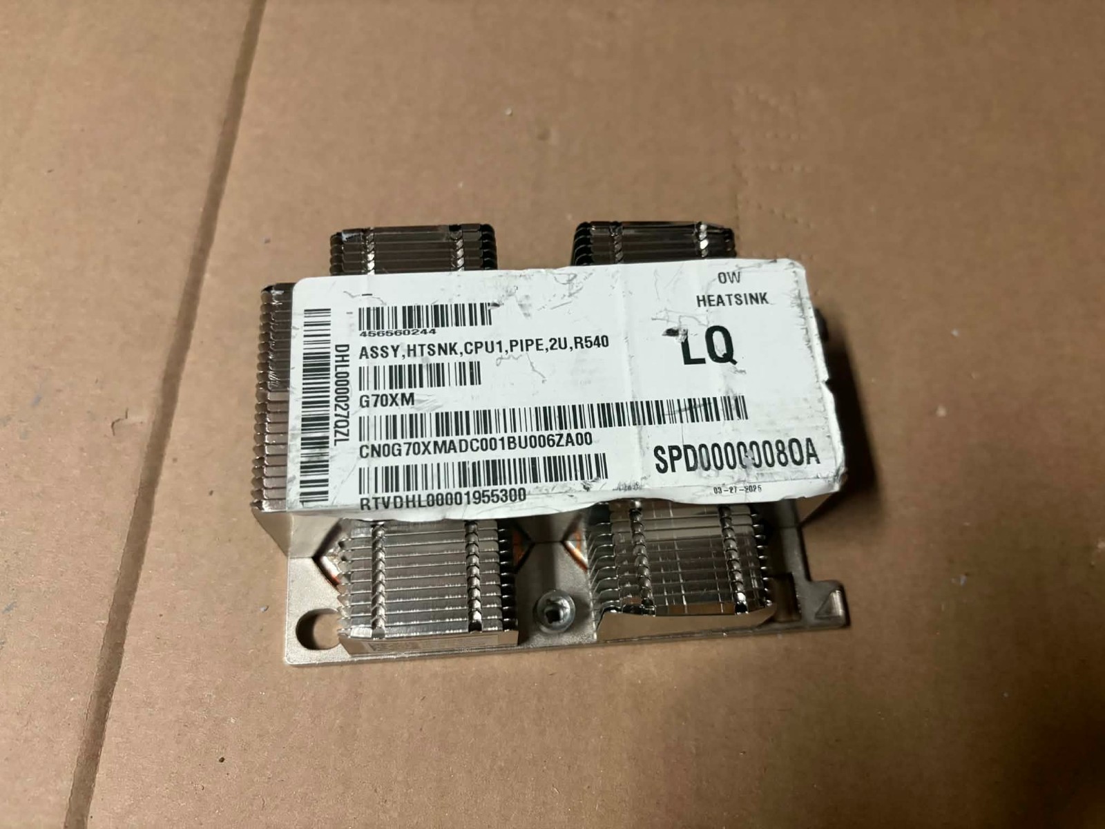 Dell G70XM Poweredge R540 CPU1 Screwdown Heatsink 0G70XM