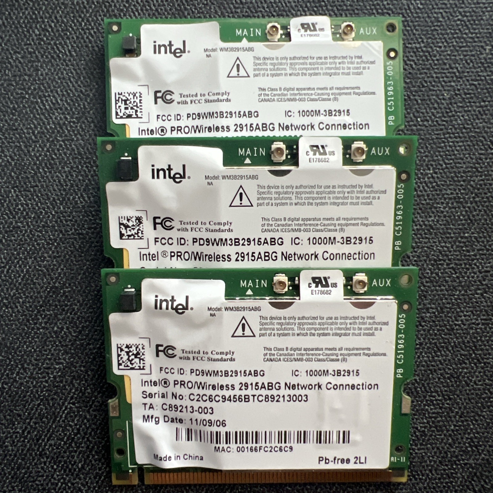 Intel PRO/Wireless 2915 ABG WiFi Network - Mini PCI Wireless WM3B2915ABG