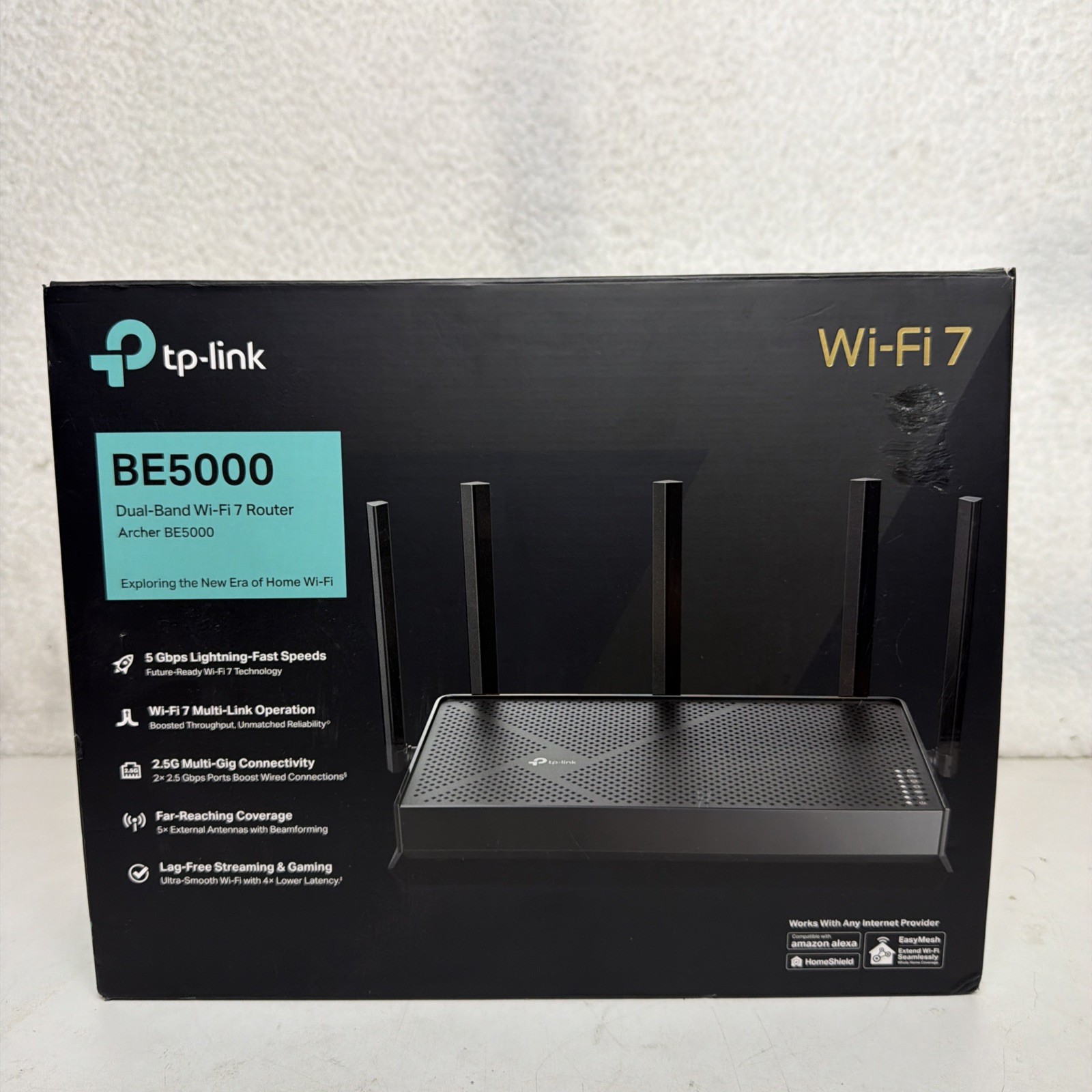 TP-Link Archer BE5000 Dual-Band Wi-Fi 7 Router  - Tested  Works W/ Original Box