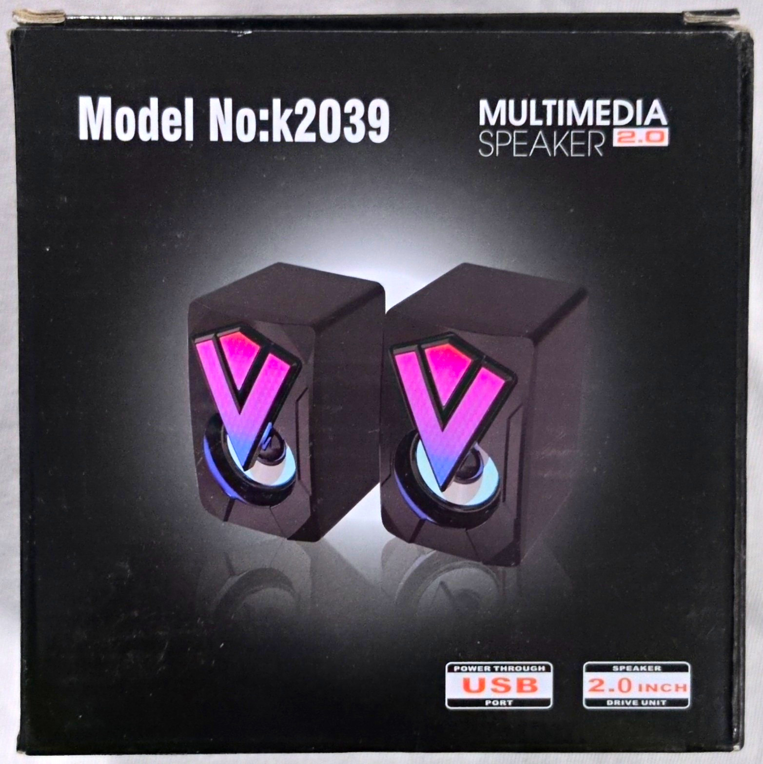 K2039 2.0 Channel USB Powered Wired Computer Speakers, Black, 6W RMS