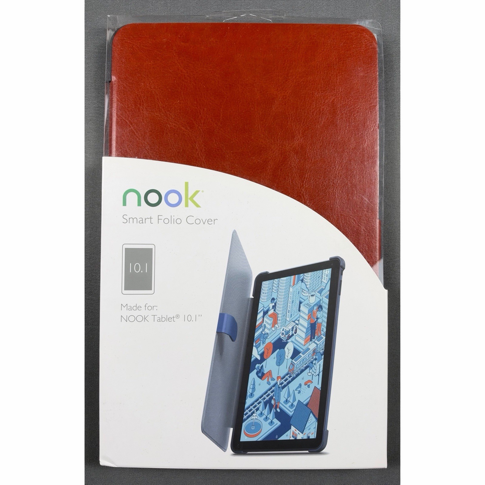 Barnes & Noble NOOK Smart Folio Cover 10.1 Inch Cinnamon Brown Tablet Case New