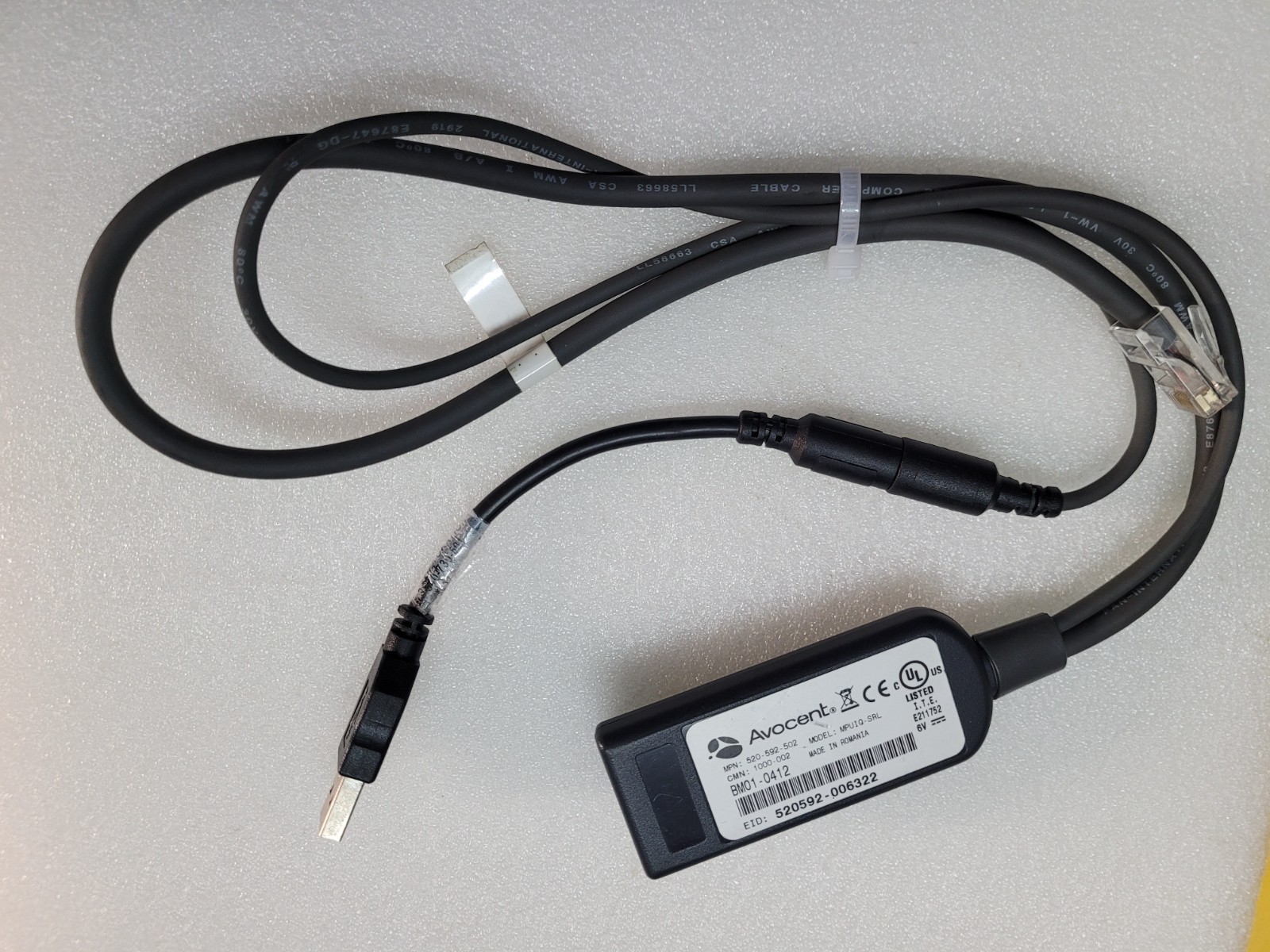 Vertiv Avocent MPUIQ-SRL MPU KVM Interface Module Serial Data Transfer cable /ES