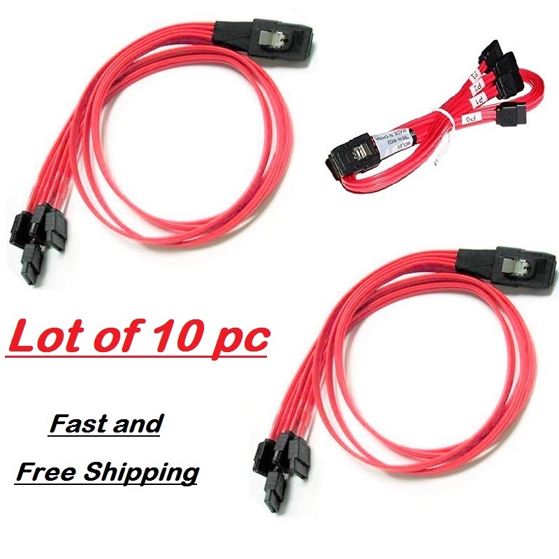 Molex 10 X Mini 10Gbps SAS SFF-8086 26Pin to 4 SATA 7Pin HDD HDD Splitter Cables