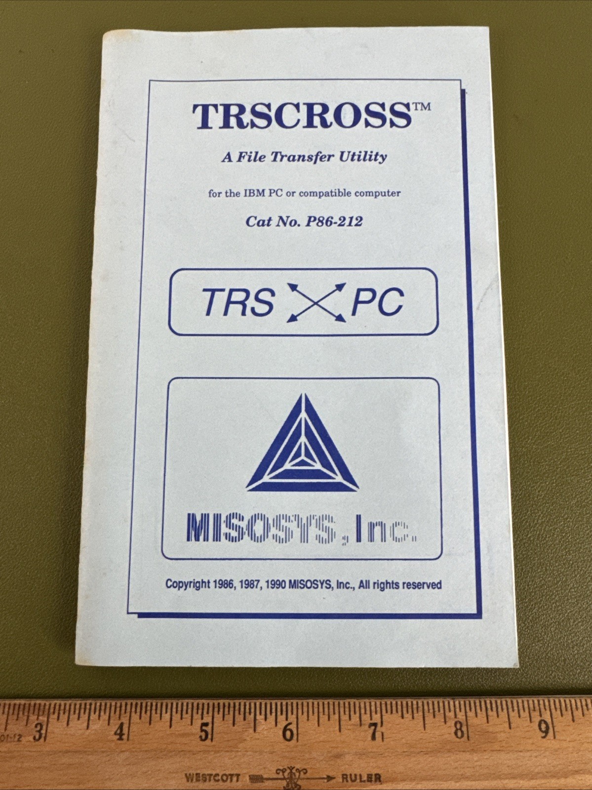 MISOSYS Inc,  TRSCROSS TRS PC P86-212 File Transfer Utility Manual, IBM PC