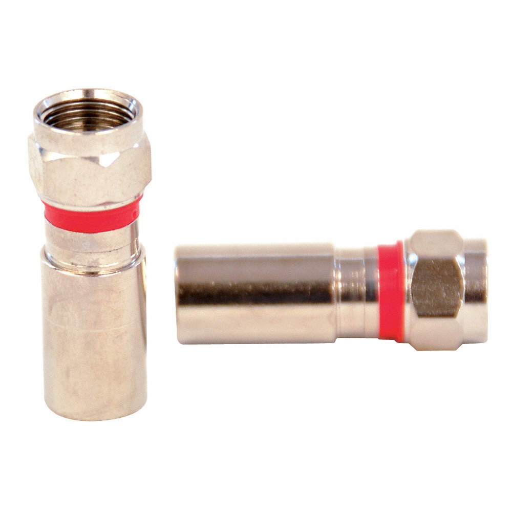 DOLPHIN COMPONENTS CORP DC-CF6QG Cable Coupler,F-Type/Male,RG6 Coax,PK10 12H905