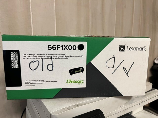 Lexmark 56F1X00 Extra HY Return Toner Cartridge Black Open box sealed bag