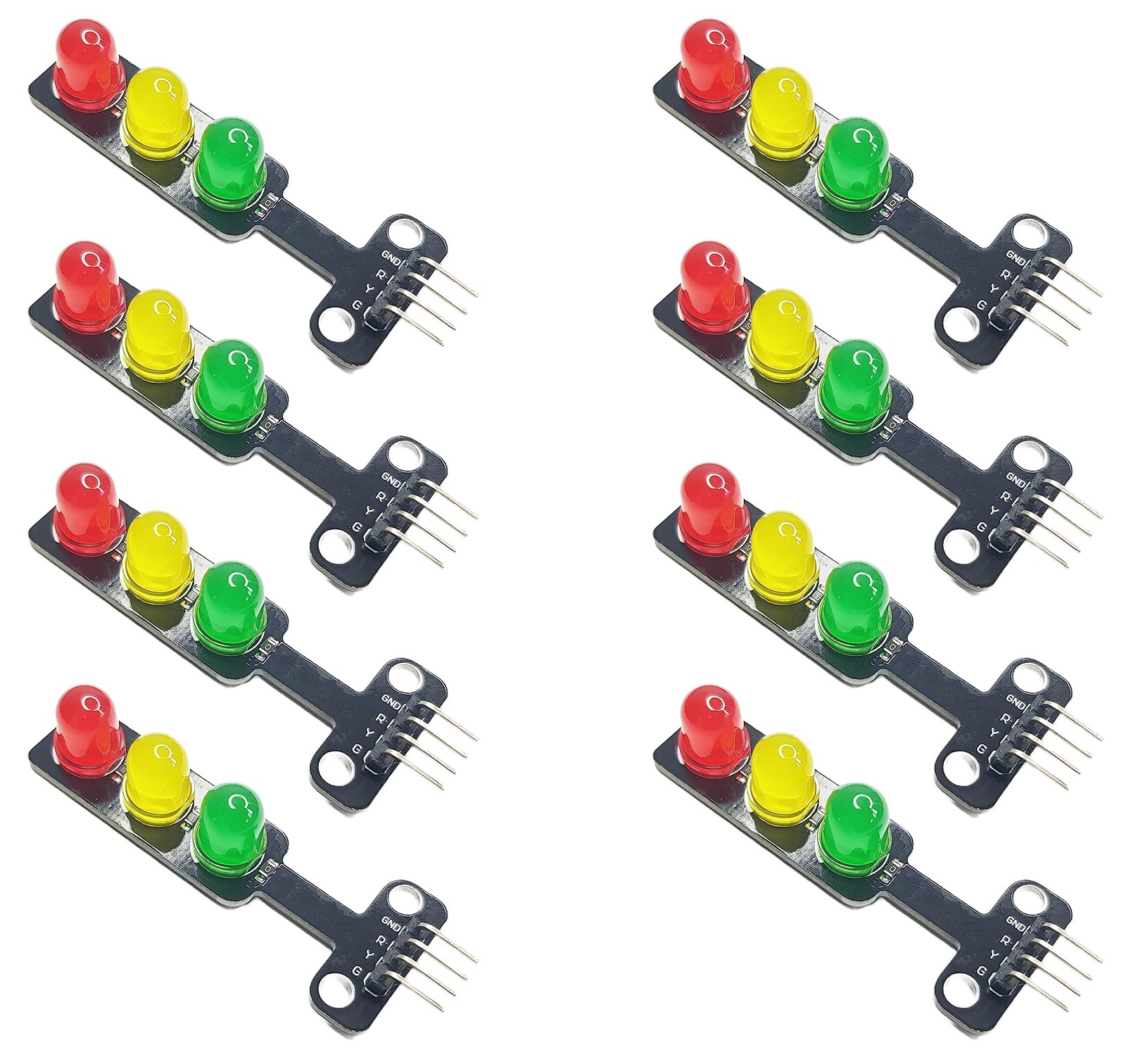 Traffic Light Module for Arduino, ESP32, ESP8266, Raspberry Pi, 8 Pieces