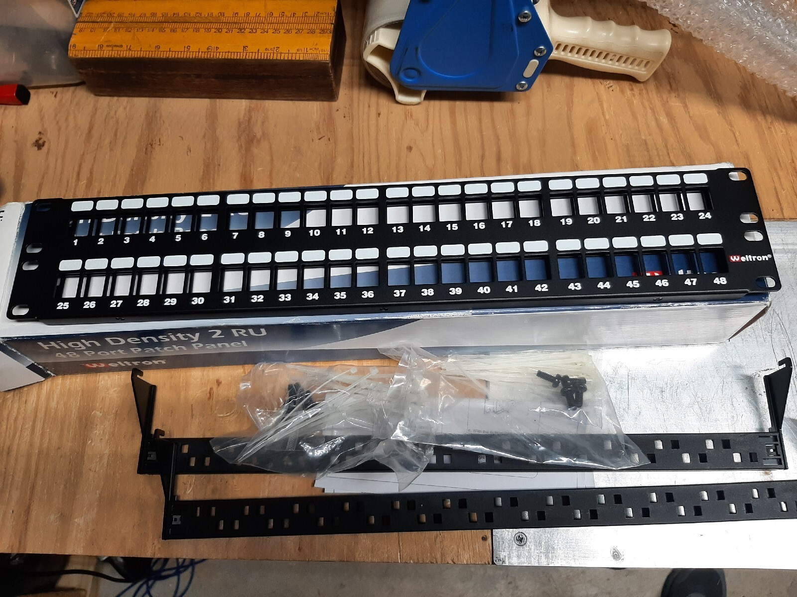 48 Port High Density 2 RU Patch Panel Keystone Weltron