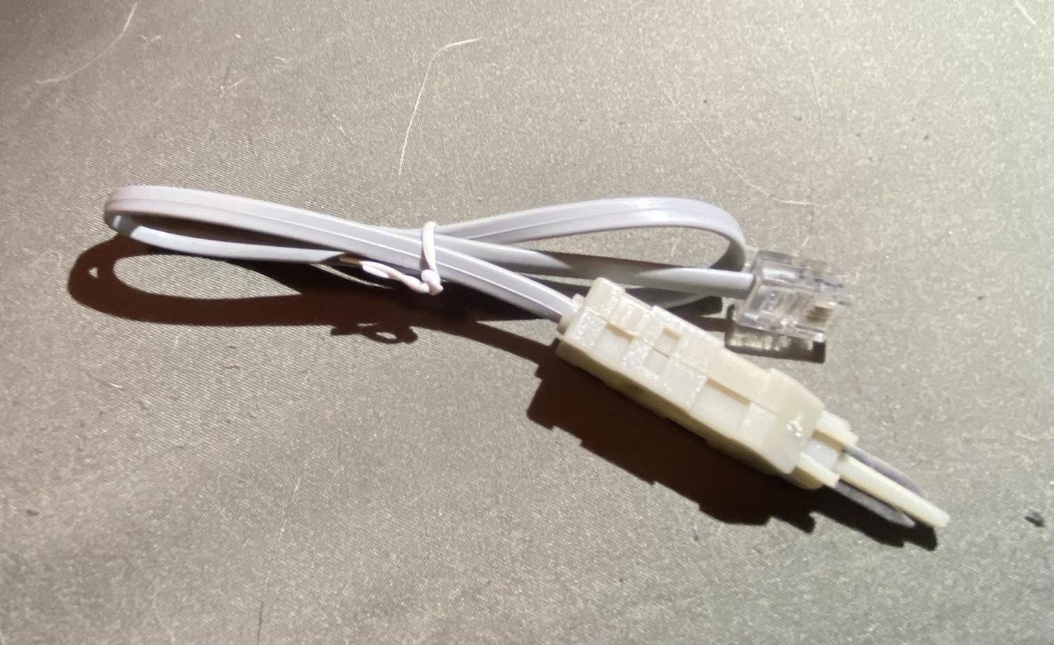 RJ-45 to RJ-11 Flat Telephone Cable, Gray