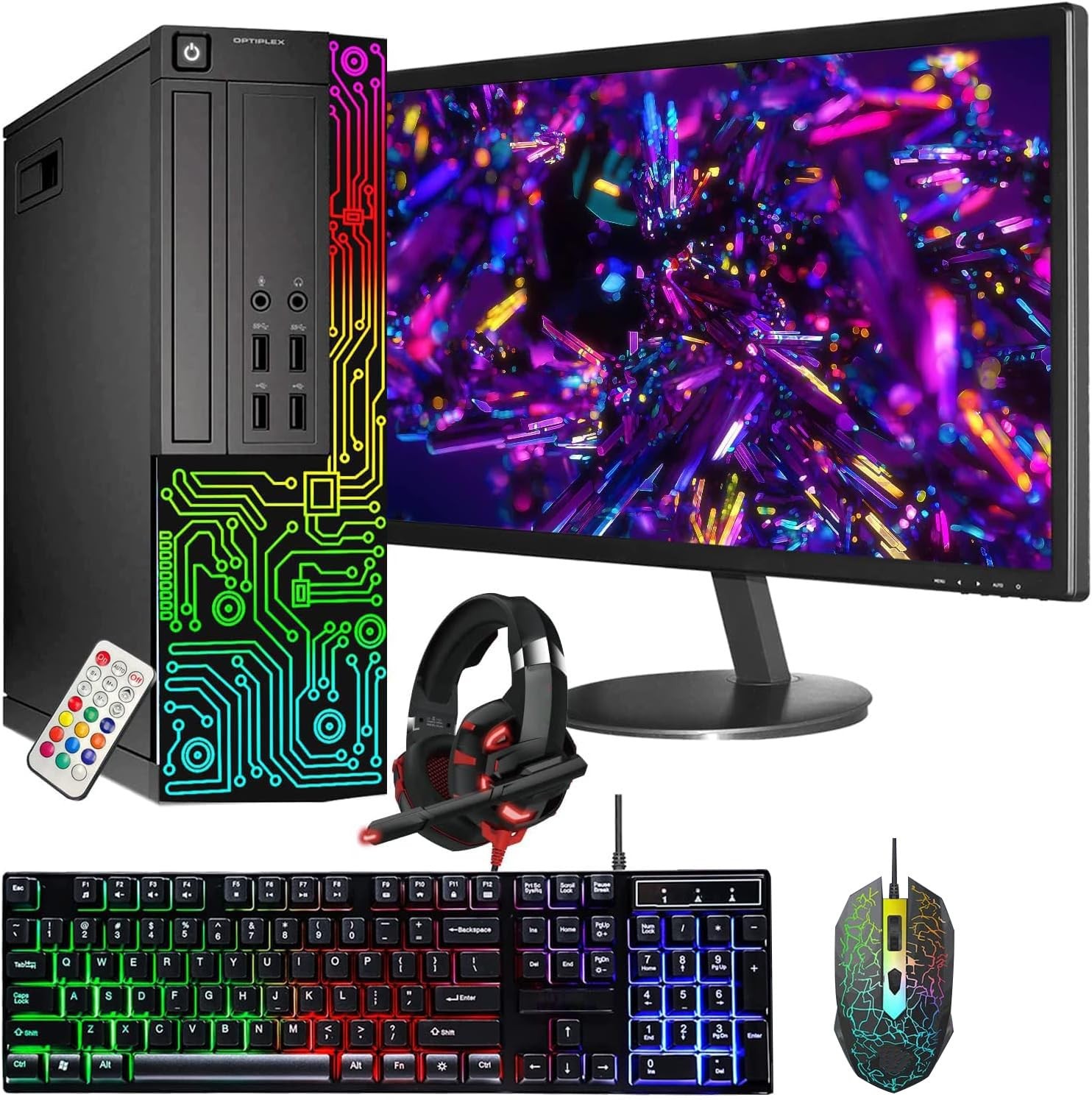 Dell Optiplex SFF PC, Intel i5, 16GB RAM, 512GB SSD, RGB Keyboard & Mouse