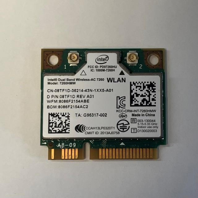 Intel Dual Band Wireless-AC 7260 WLAN WiFi Mini-PCI Express Card - 8TF1D