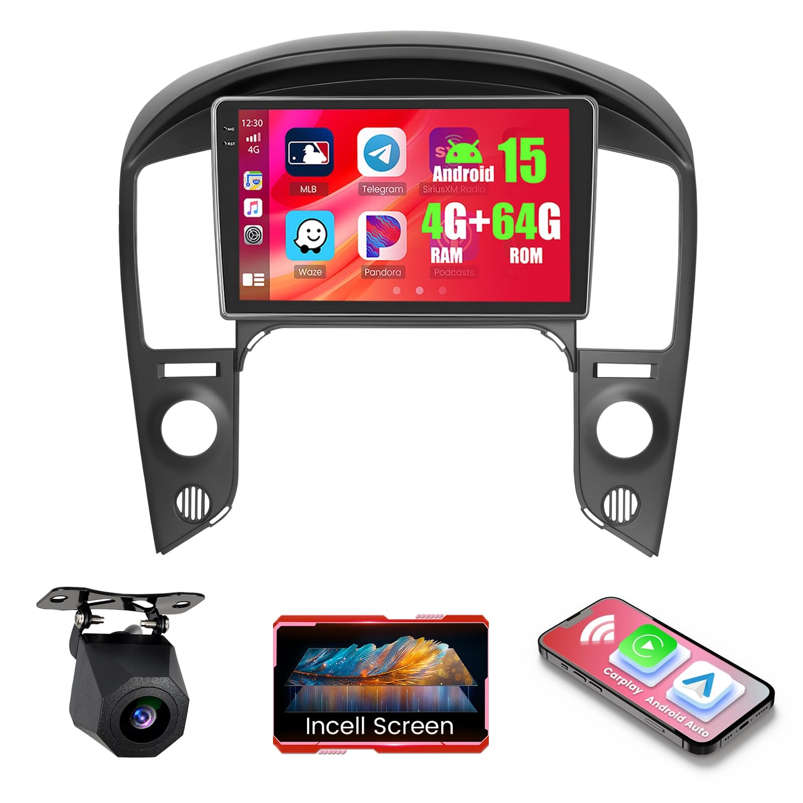 Android 15 Car Stereo for Hyundai STAREX/H1 2007-2015 9" In-Cell TouchScreen W..