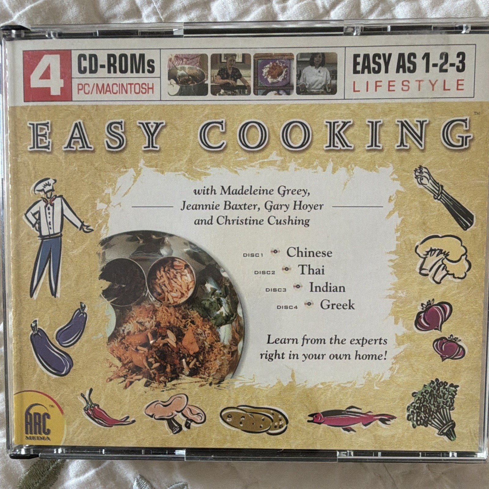 ARC Media Easy Cooking 4-CD Set PC/Mac Chinese Thai Indian Greek English