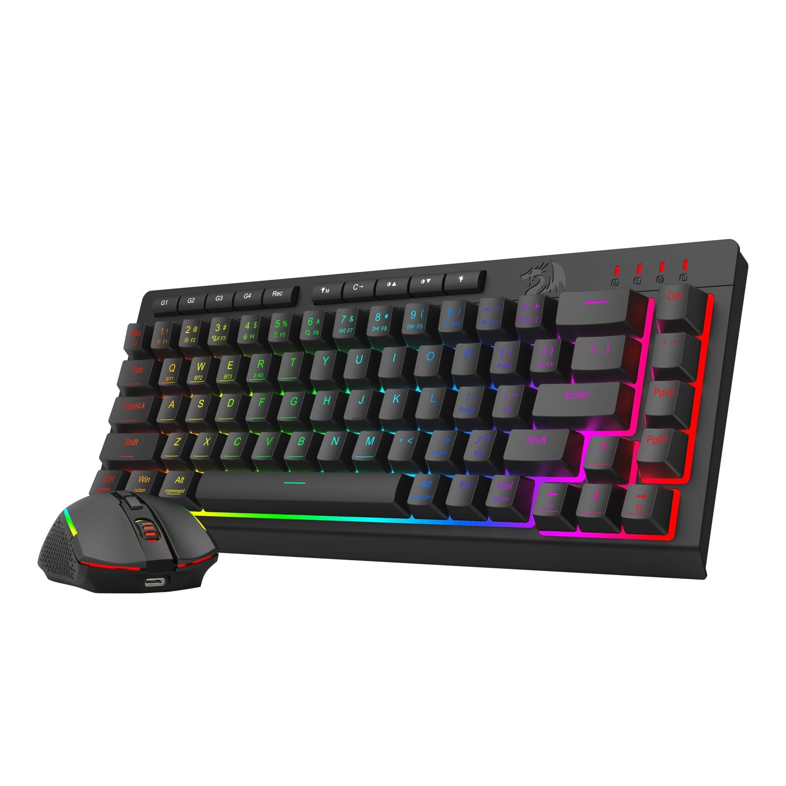 Redragon S155-RGB Wireless Gaming Keyboard Mouse Combo 60% Mechanical