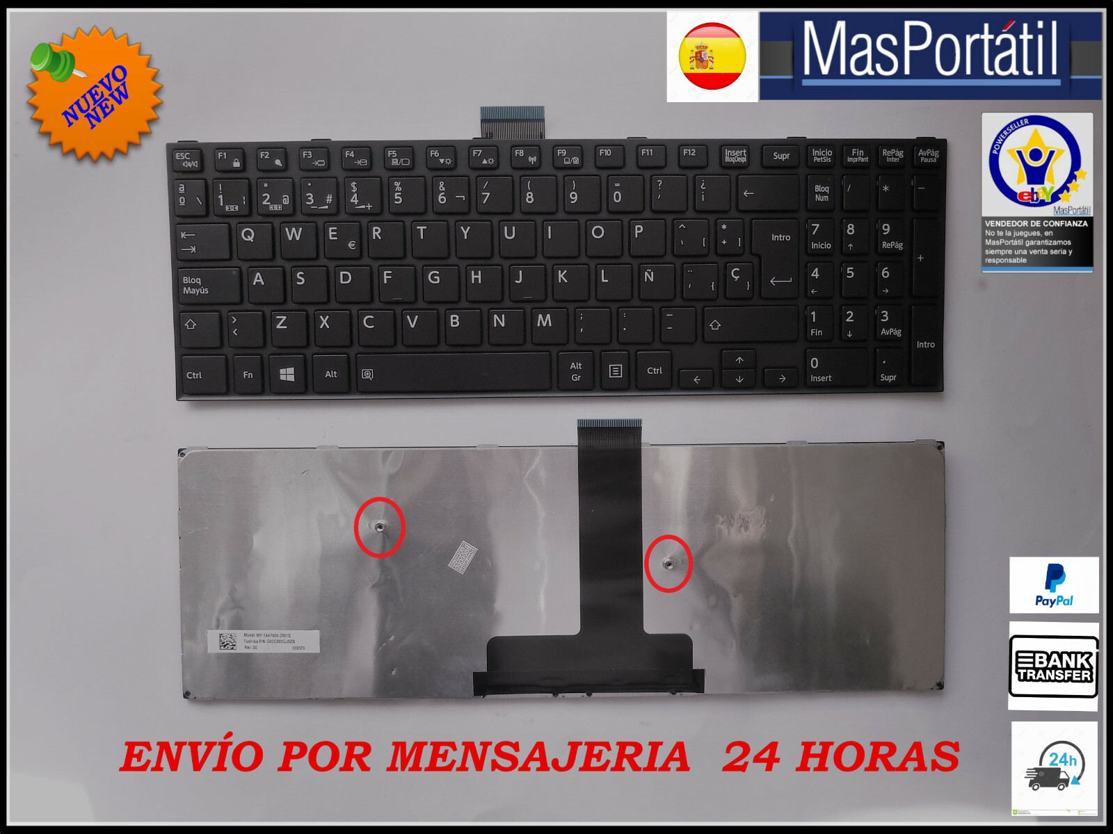 Keyboard Spanish New Notebook Toshiba Tecra Z50-C-13D Z50-C-146 TEC49