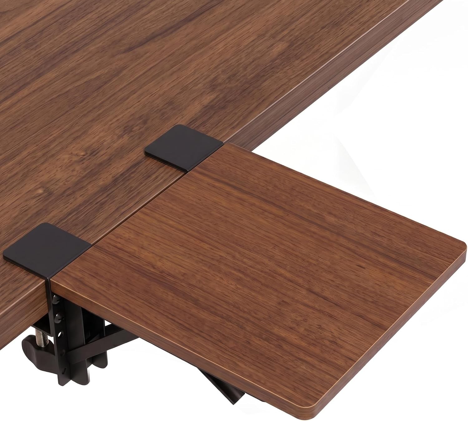 BONTEC Ergonomic Desk Extender Tray, 9.5"x9.1" Table Mount Arm Wrist Rest Shelf,