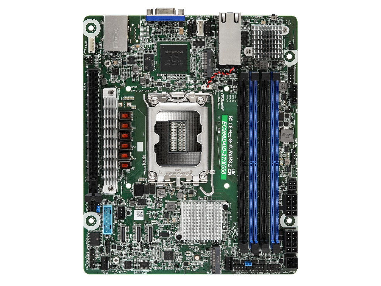 ASRock Rack EC266D4ID-2T/X550 Deep mini-ITX Server Motherboard