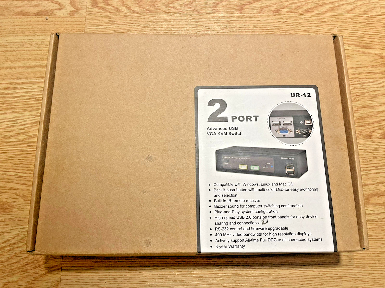 ConnectPro UR-12 KVM switch for One Monitor and Two Computers