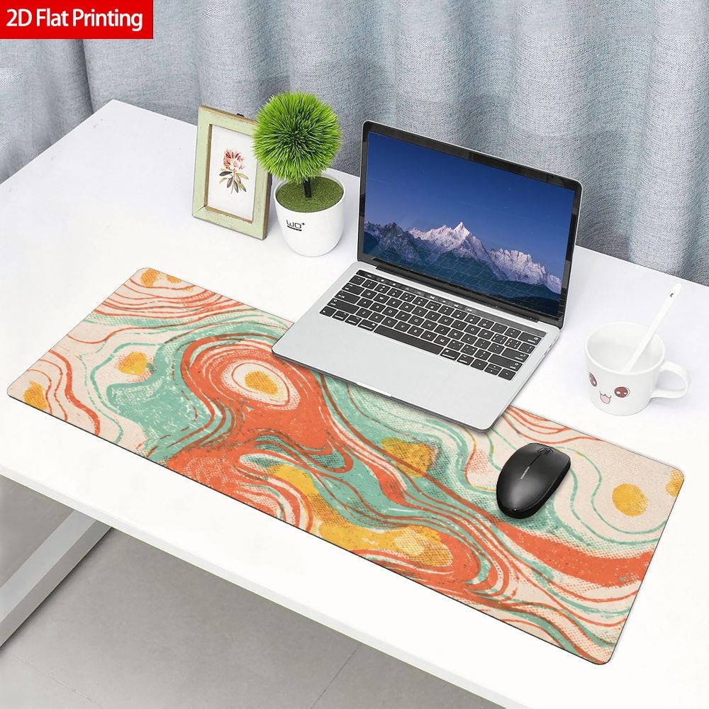 Abstract Swirl Mouse Pad Vintage Retro Desk Mat Office Home Gift for Women Bir