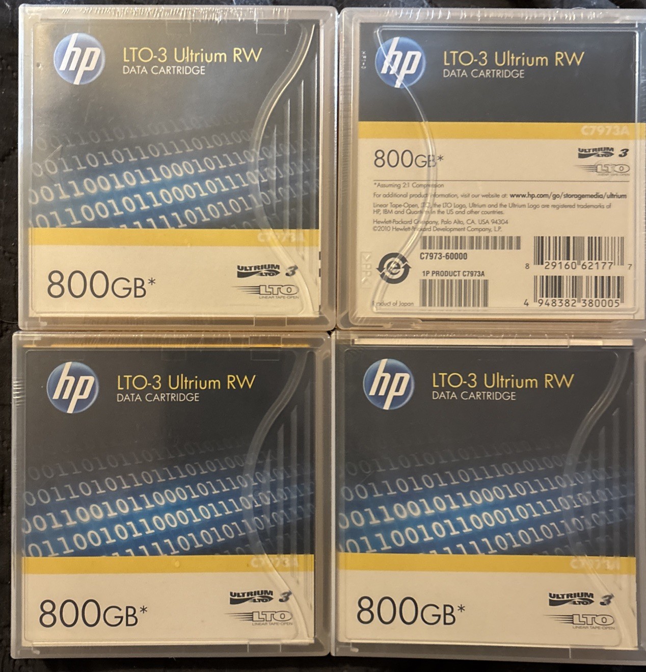 4 - HP - LTO-3 Ultrium RW - Data Cartridges -  800 GB  - New Sealed