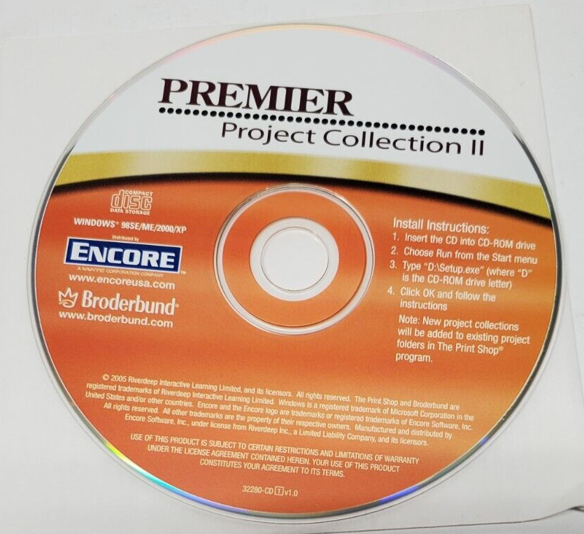 Broderbund Premier Project Collection II Windows CD for The Print Shop 2005