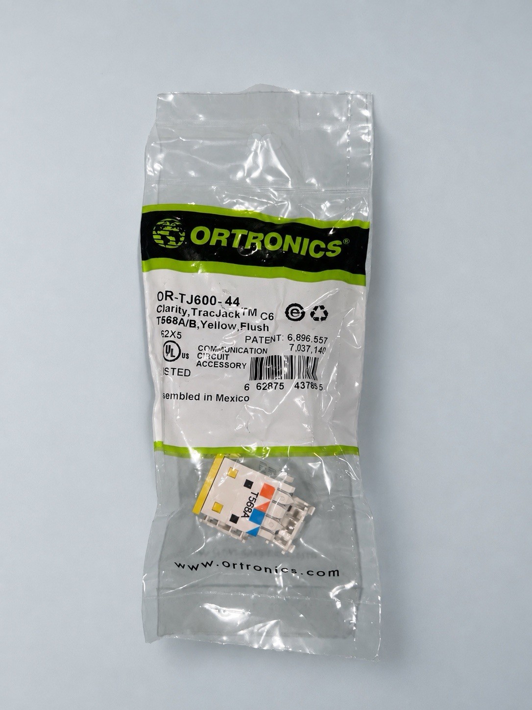 Lot of 16 Ortronics Cat6 RJ45 TracJack Yellow | OR-TJ600-44