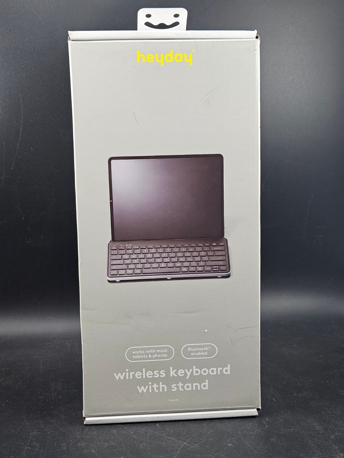 Heyday Wireless Keyboard With Stand Bluetooth Enabled Compact Design Gray