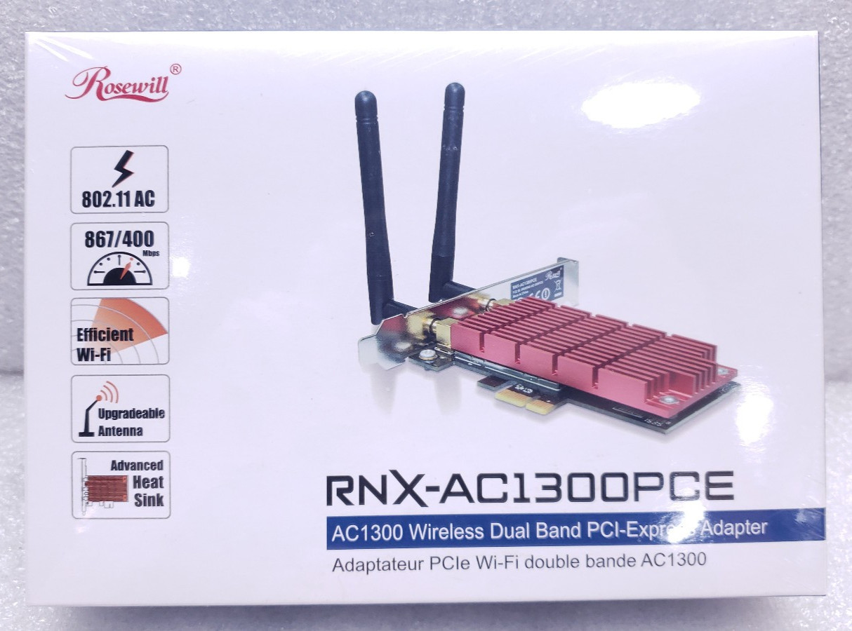 NEW ROSEWILL RNX-AC1300PCE Dual Band PCI-Express Wi-Fi Adapter #99