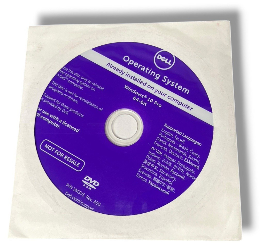 (NEW SEALED) Windows 10 Pro 64-bit Dell Reinstallation Recovery Disc - NO KEY