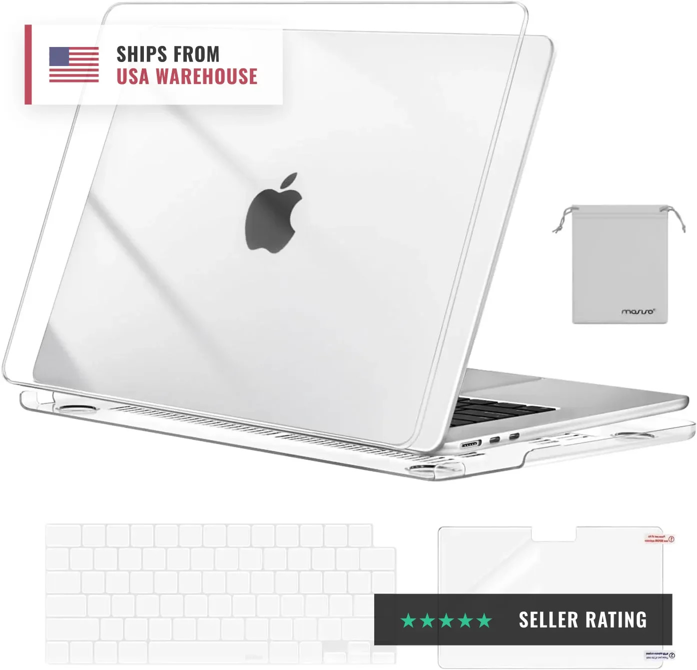 Scratch-Resistant Case Compatible with MacBook Air 15 inch M5 2026 M4 2025 M3..