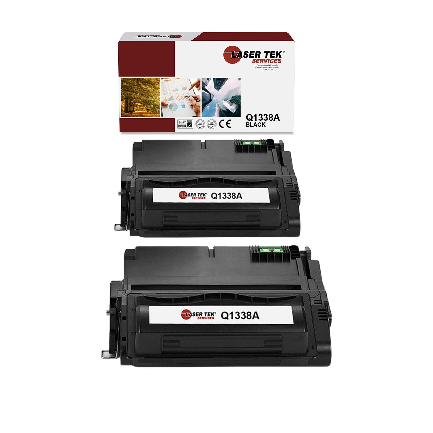 2Pk LTS 38A Q1338A Black Compatible for HP LaserJet 4200 4200N 4200TN Toner