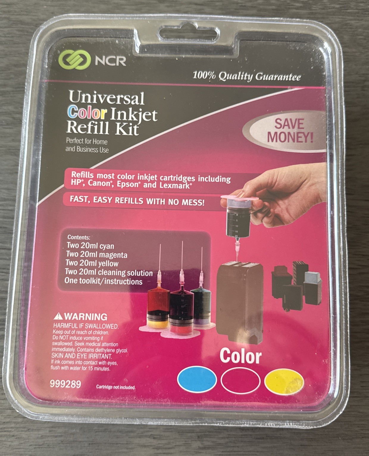 NCR Universal TRI Color Inkjet Refill Kit With Cleaning Solution New