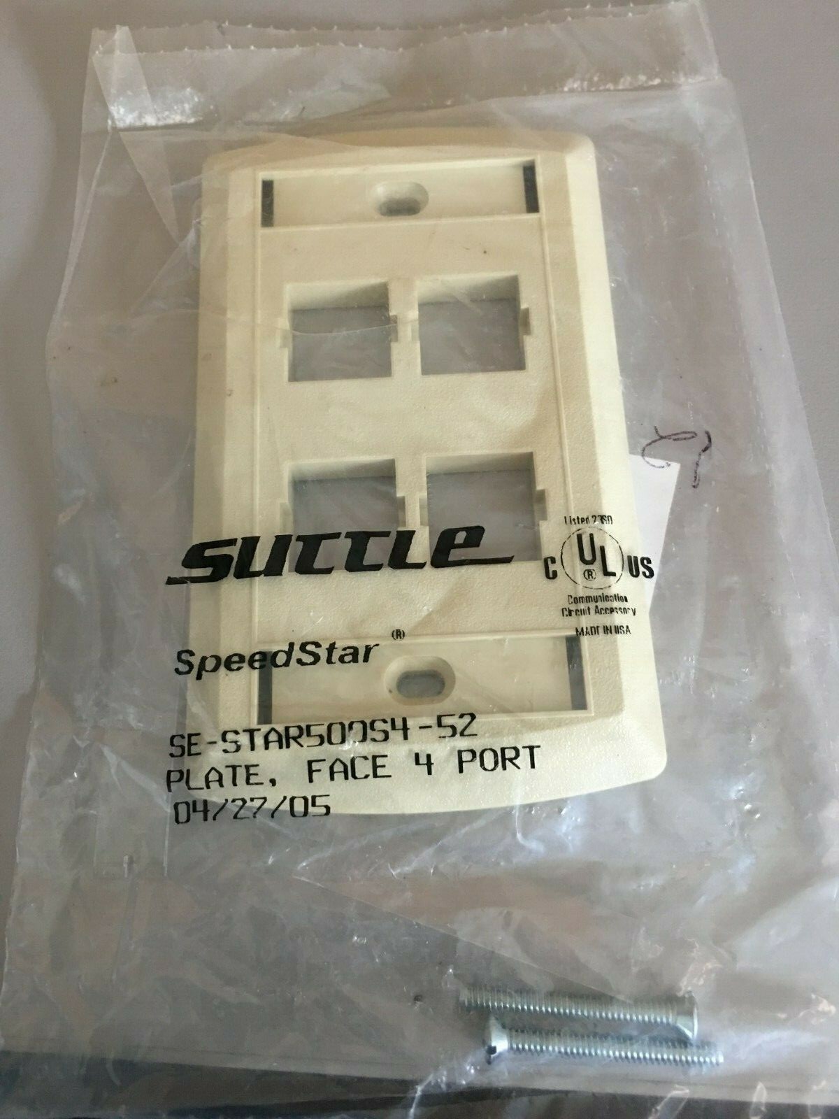  SUTTLE SpeedStar 4-Port Textured Ivory Faceplate SE-STAR500S4-52 