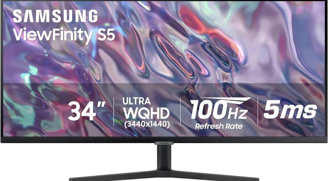 SAMSUNG 34" ViewFinity S50GC Series Ultrawide QHD Monitor, 100Hz, 5ms