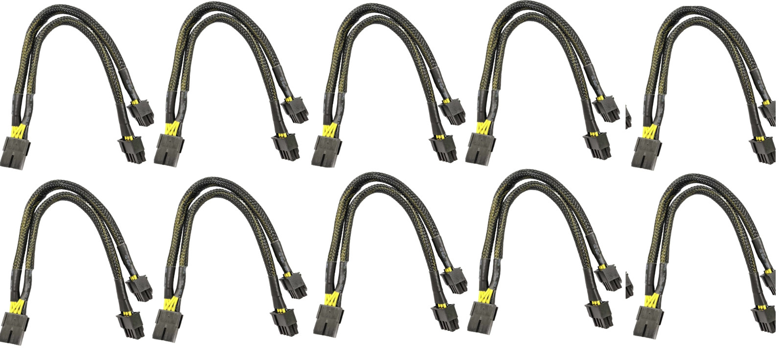 10x PCI-Express 8 to 2x 8Pin Video Card GPU Splitter Power Adapter Cable 18 AWG