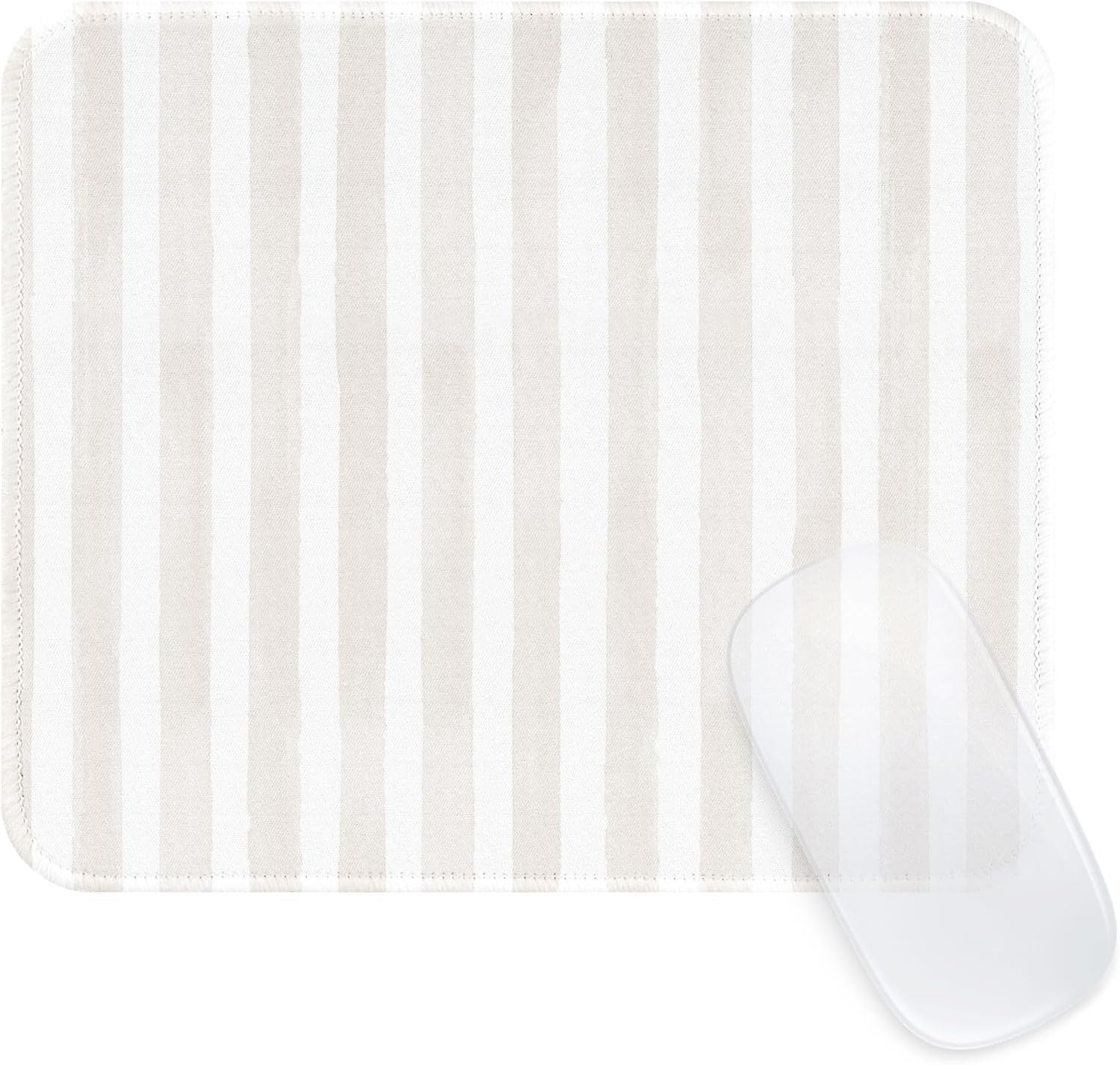 Square Cute Striped Mouse Pad with Stitched Edge, Premium Waterproof Cloth Ae...
