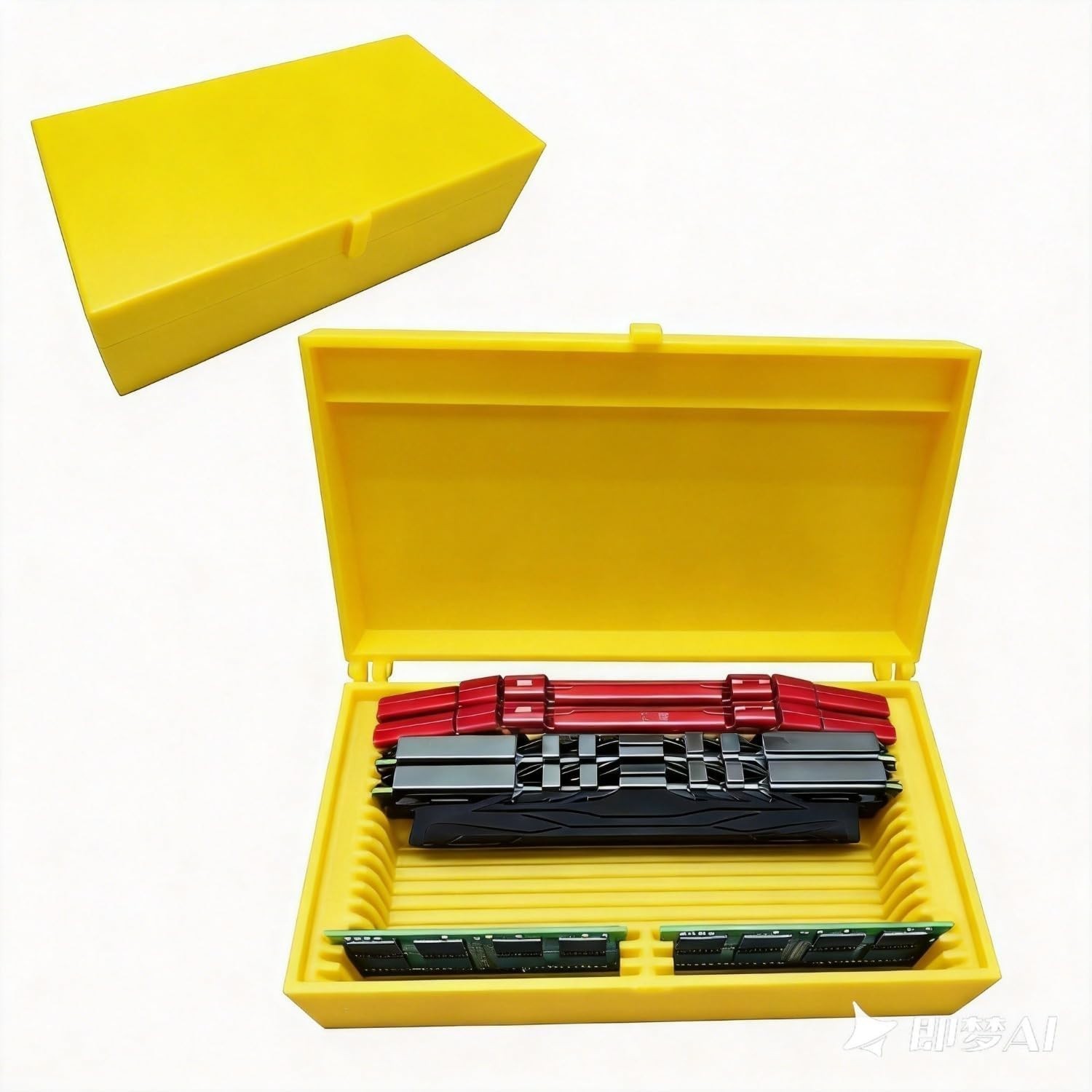 RAM Storage Box for DIMM & SODIMM, Hinged Lid with Latch,