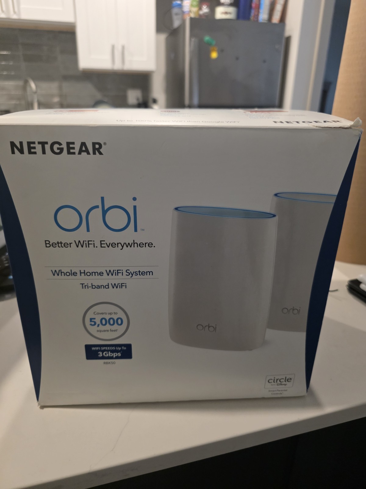 Netgear Orbi AC3000 Tri-Band Wireless Router & Satellite RBK50-100NAS Pre-Owned