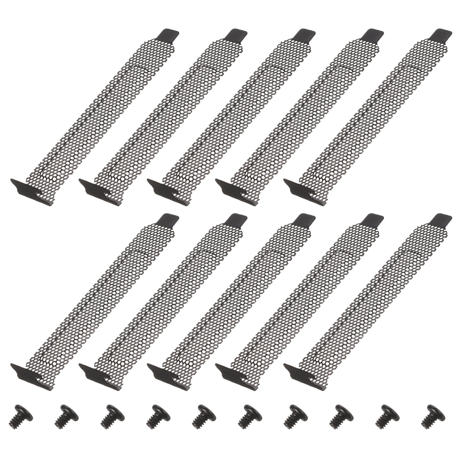 PCI Slot Cover Dust Filter, 10Pcs Blanking Plate Expansion Blank Plate, Black
