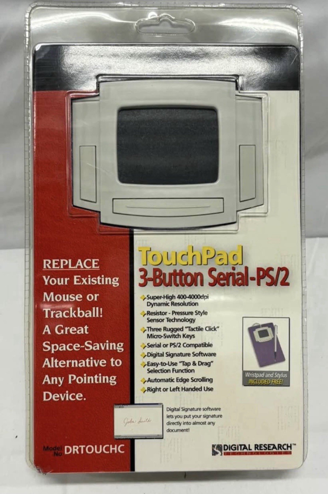 Digital Research Touchpad DRTOUCHC 3-Button Serial/PS/2 Wired Edge Scroll Beige