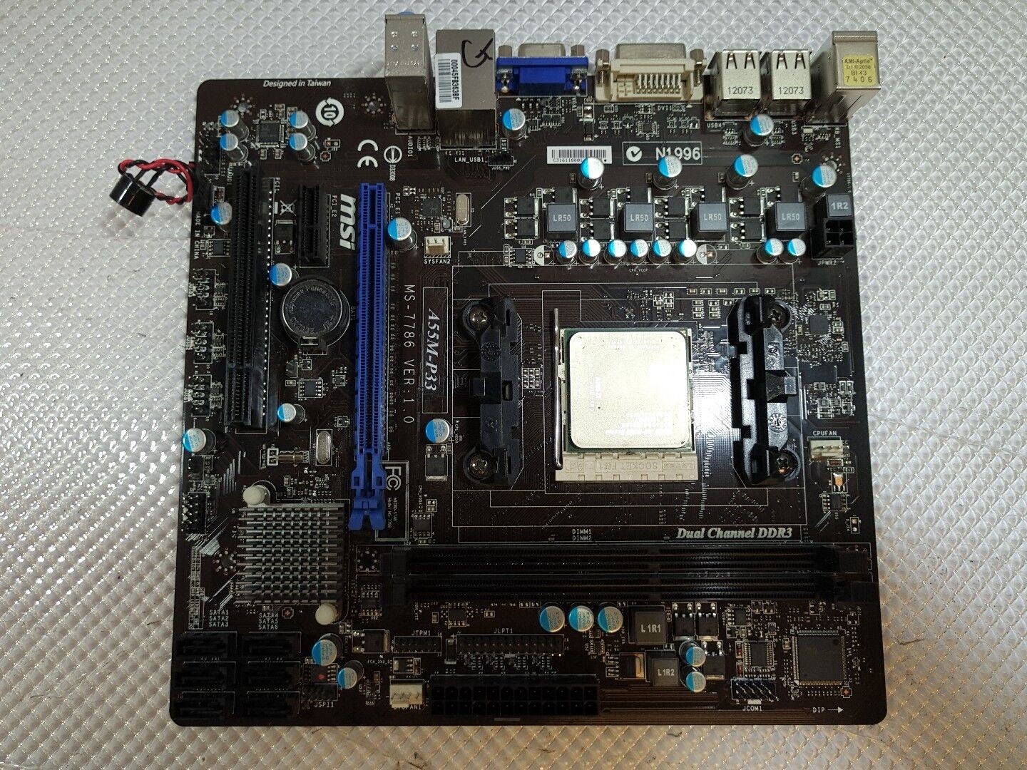 - MSI Microstar A55M-P33 MS-7786 Socket FM1 Motherboard with AMD A4-3400 CPU @@@