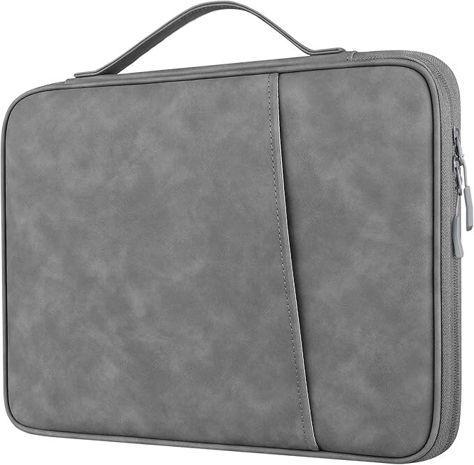 NEW Faux Leather Water-Resistant Laptop Computer Carrying Case w/Plush Pocket